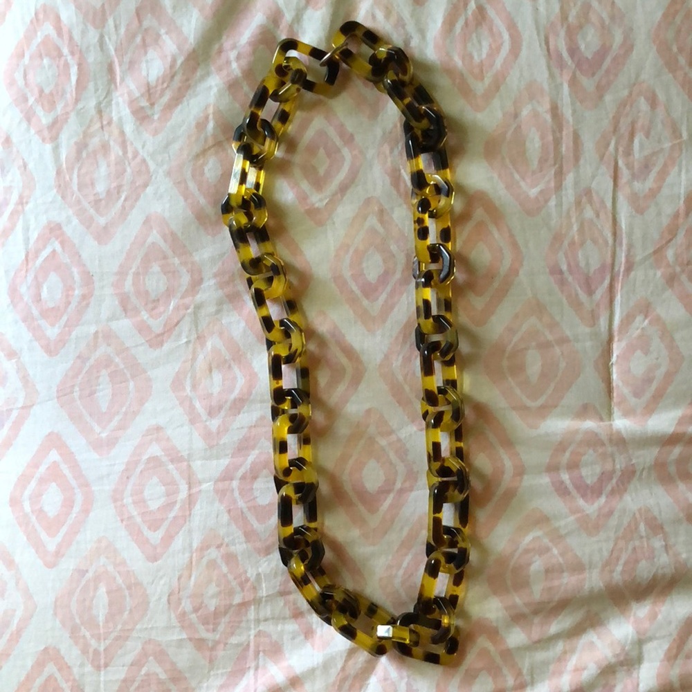 Tortoise Shell Long Link Necklace